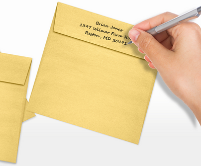 Gold Metallic 32lb 6 x 6 Square Envelopes with Peel & Seal