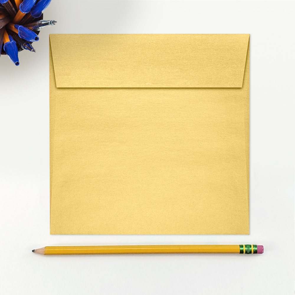 Gold Metallic 32lb 6 x 6 Square Envelopes with Peel & Seal