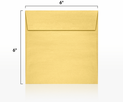 Gold Metallic 32lb 6 x 6 Square Envelopes with Peel & Seal