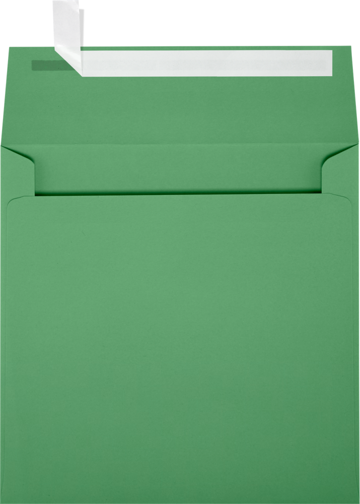 Holiday Green 32lb 6 x 6 Square Envelopes with Peel & Seal