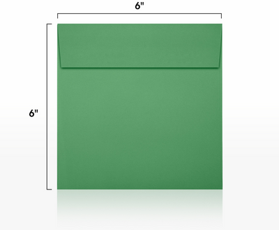 Holiday Green 32lb 6 x 6 Square Envelopes with Peel & Seal
