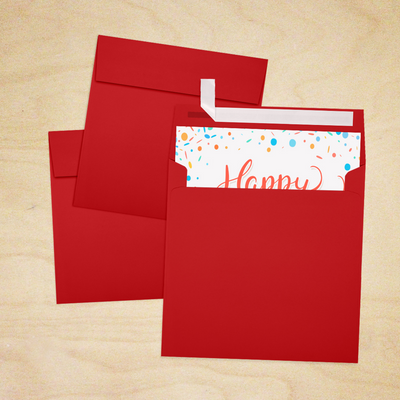 Red 32lb 6 x 6 Square Envelopes with Peel & Seal