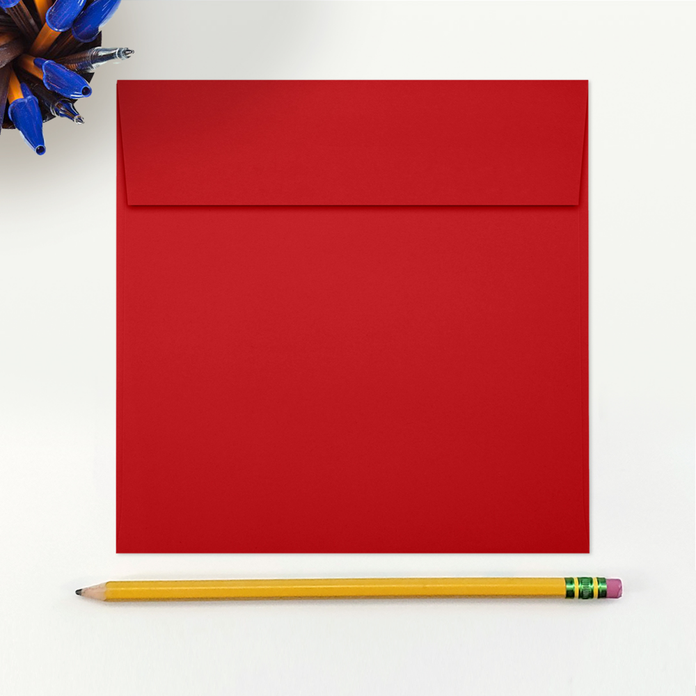 Red 32lb 6 x 6 Square Envelopes with Peel & Seal