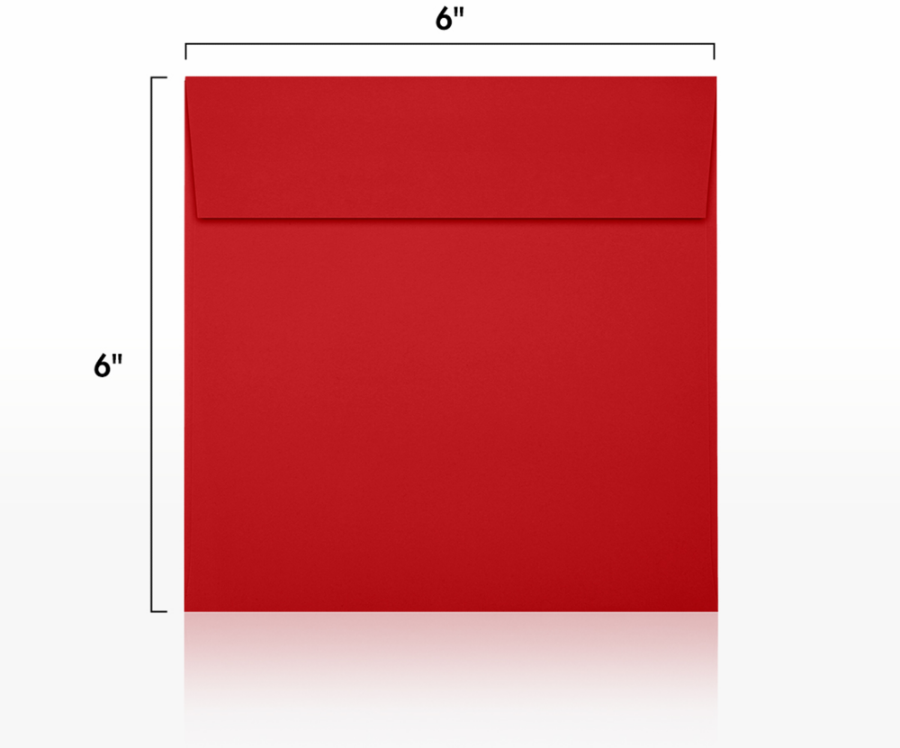 Red 32lb 6 x 6 Square Envelopes with Peel & Seal