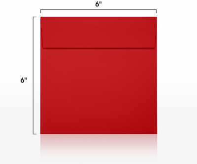 Red 32lb 6 x 6 Square Envelopes with Peel & Seal