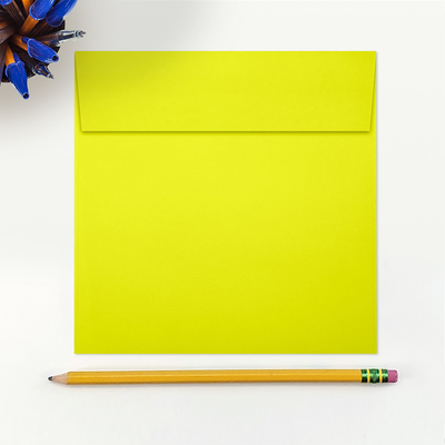 Citrus Yellow 32lb 6 x 6 Square Envelopes with Peel & Seal