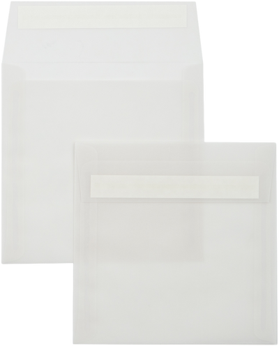 Clear Translucent 30lb 6 x 6 Square Envelopes with Peel & Seal