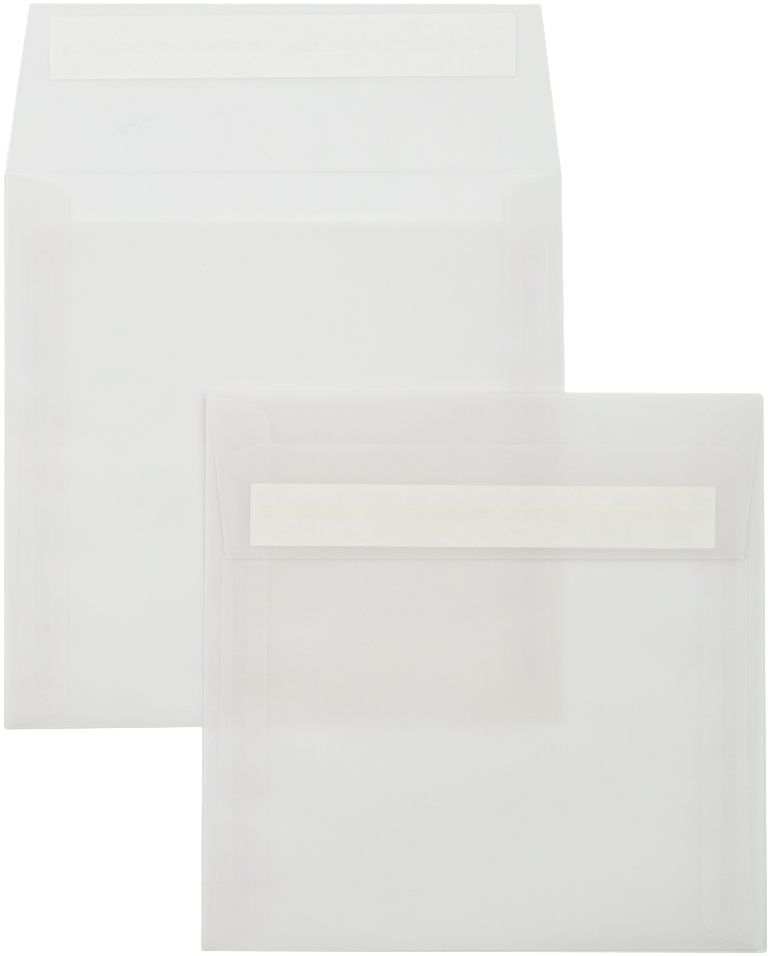Clear Translucent 30lb 6 x 6 Square Envelopes with Peel & Seal