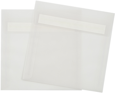 Clear Translucent 30lb 6 x 6 Square Envelopes with Peel & Seal