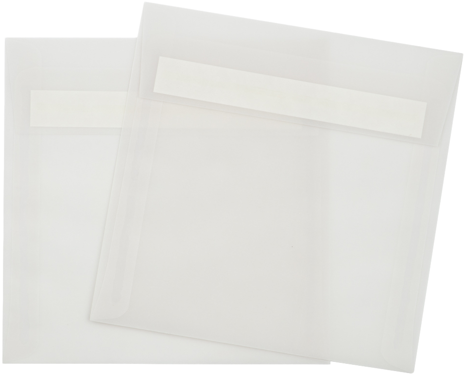Clear Translucent 30lb 6 x 6 Square Envelopes with Peel & Seal