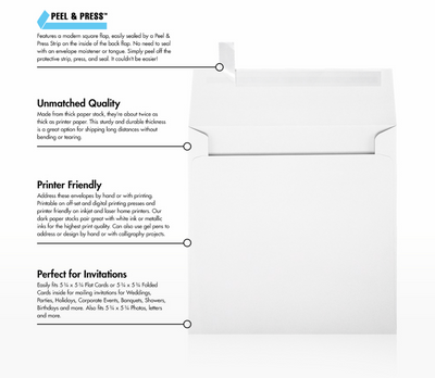 Premium White 32lb 6 x 6 Square Envelopes