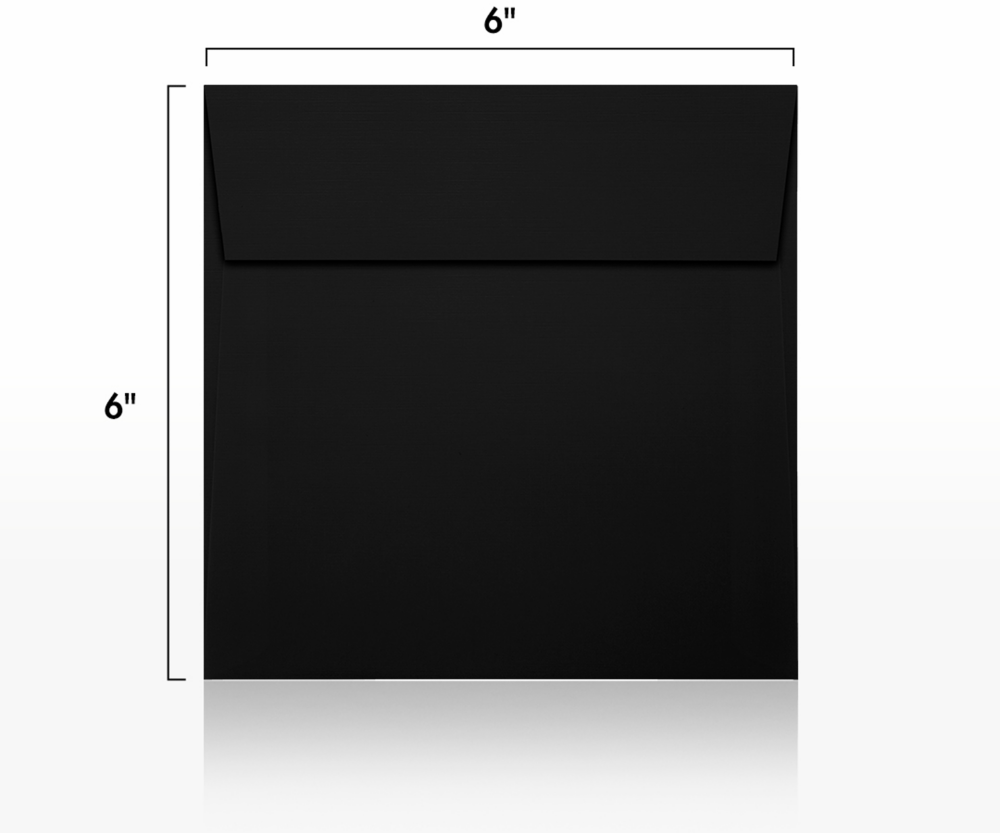 Black Linen 32lb 6 x 6 Square Envelopes with Peel & Seal
