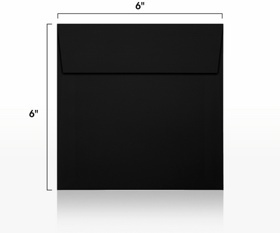 Black Linen 32lb 6 x 6 Square Envelopes with Peel & Seal