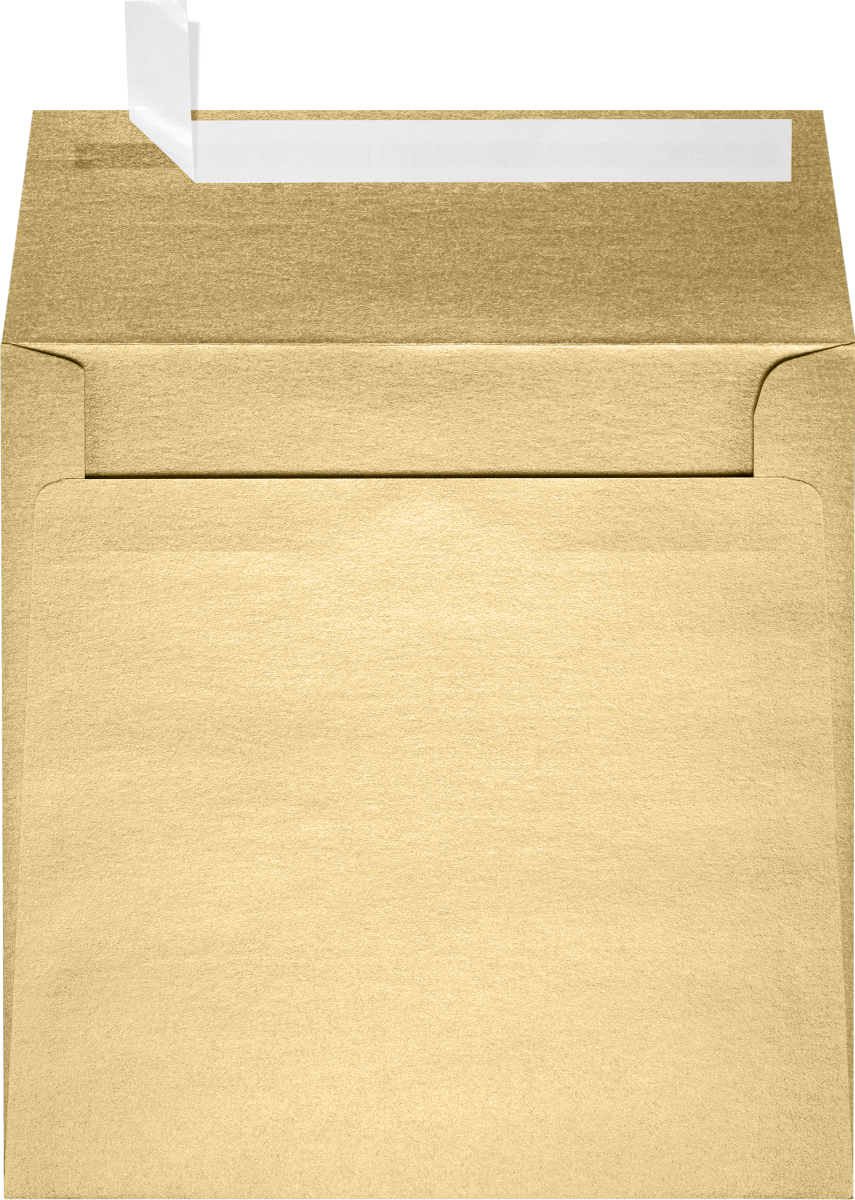 Light Gold Blonde Metallic 32lb 6 x 6 Square Envelopes with Peel & Seal
