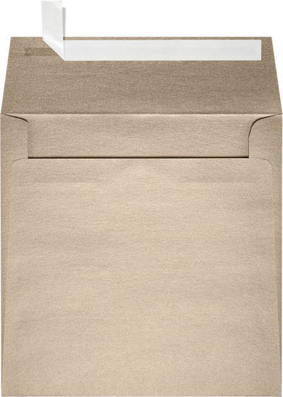 Light Brown Taupe Metallic 32lb 6 x 6 Square Envelopes with Peel & Seal