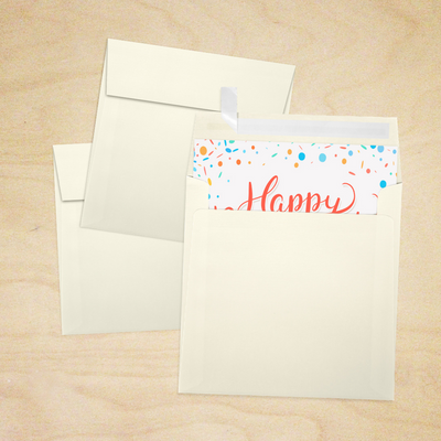 Natural Linen 32lb 6 x 6 Square Envelopes with Peel & Seal