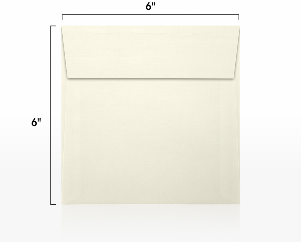 Natural Linen 32lb 6 x 6 Square Envelopes with Peel & Seal