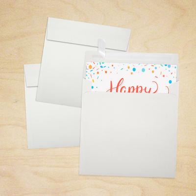 Natural 100% Cotton 32lb 6 x 6 Square Envelopes with Peel & Seal