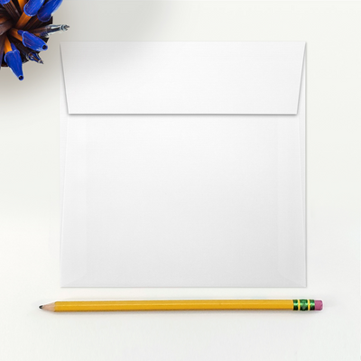 White Linen 32lb 6 x 6 Square Envelopes with Peel & Seal