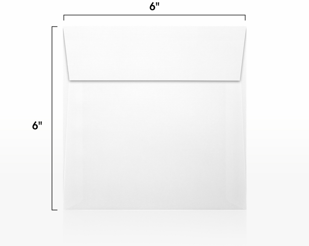 White Linen 32lb 6 x 6 Square Envelopes with Peel & Seal