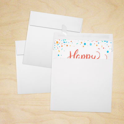 White Recycled 32lb 6 x 6 Square Envelopes with Peel & Seal