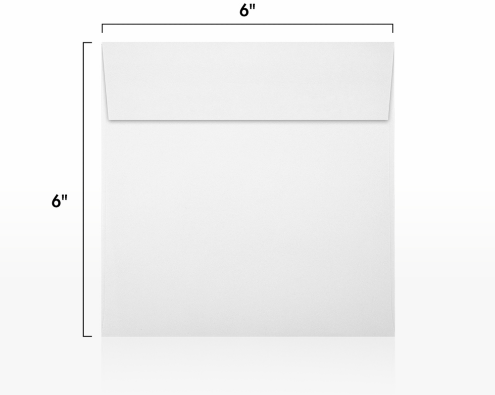 White Recycled 32lb 6 x 6 Square Envelopes with Peel & Seal