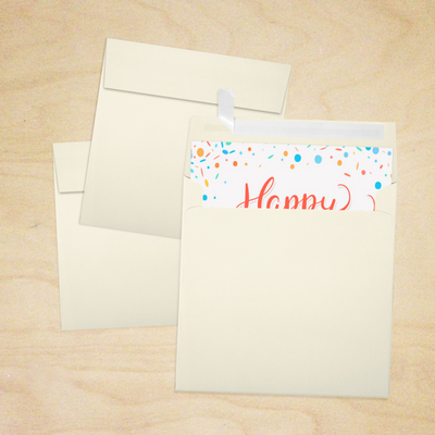 Natural 28lb Cougar 6 1/4 x 6 1/4 Square Premium Envelopes with Peel & Seal