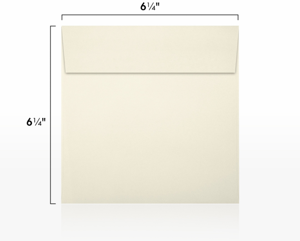 Natural 28lb Cougar 6 1/4 x 6 1/4 Square Premium Envelopes with Peel & Seal