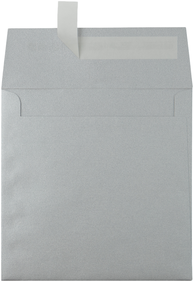 Silver Metallic 32lb 6 1/4 x 6 1/4 Square Envelopes with Peel & Seal