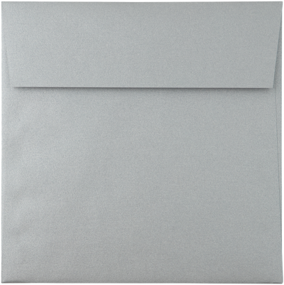 Silver Metallic 32lb 6 1/4 x 6 1/4 Square Envelopes with Peel & Seal