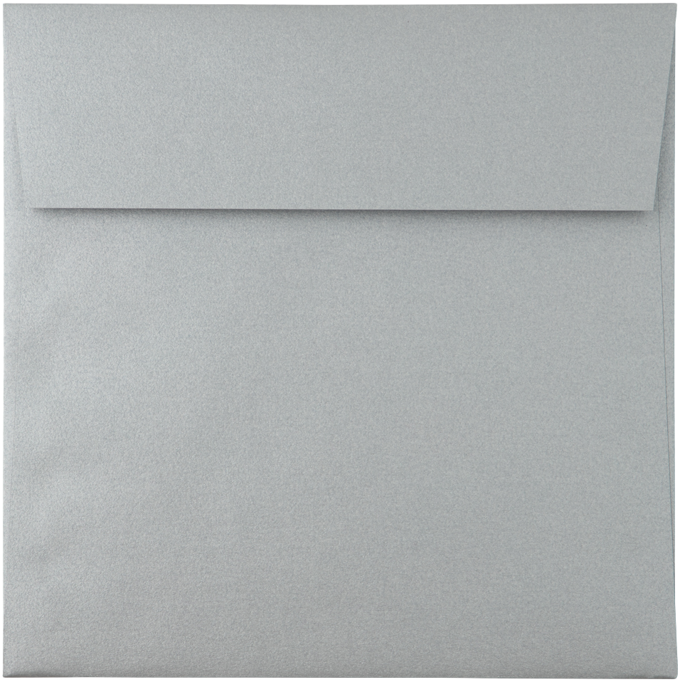 Silver Metallic 32lb 6 1/4 x 6 1/4 Square Envelopes with Peel & Seal