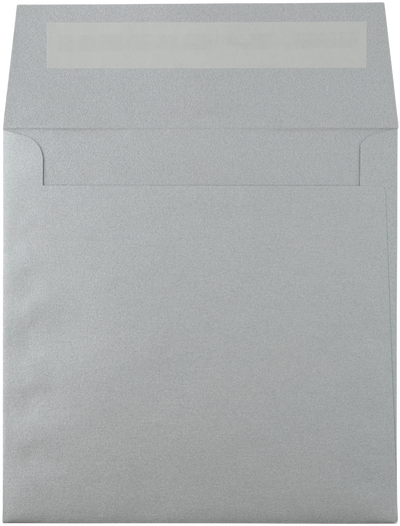 Silver Metallic 32lb 6 1/4 x 6 1/4 Square Envelopes with Peel & Seal