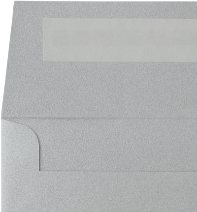 Silver Metallic 32lb 6 1/4 x 6 1/4 Square Envelopes with Peel & Seal