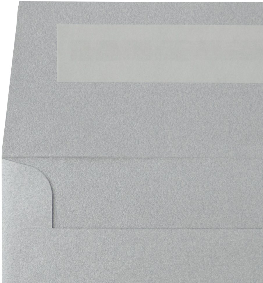 Silver Metallic 32lb 6 1/4 x 6 1/4 Square Envelopes with Peel & Seal
