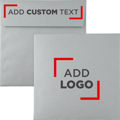 Silver Metallic 32lb 6 1/4 x 6 1/4 Square Envelopes with Peel & Seal
