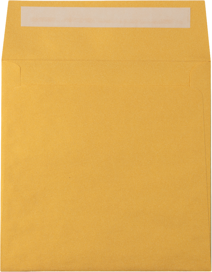 Gold Metallic 32lb 6 1/4 x 6 1/4 Square Envelopes with Peel & Seal