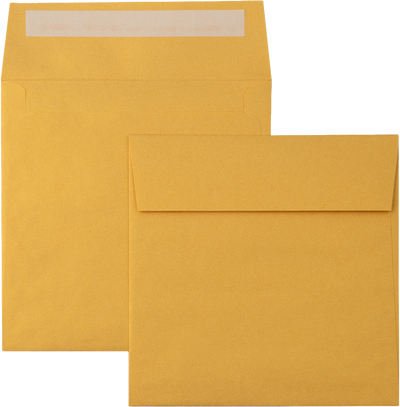 Gold Metallic 32lb 6 1/4 x 6 1/4 Square Envelopes with Peel & Seal