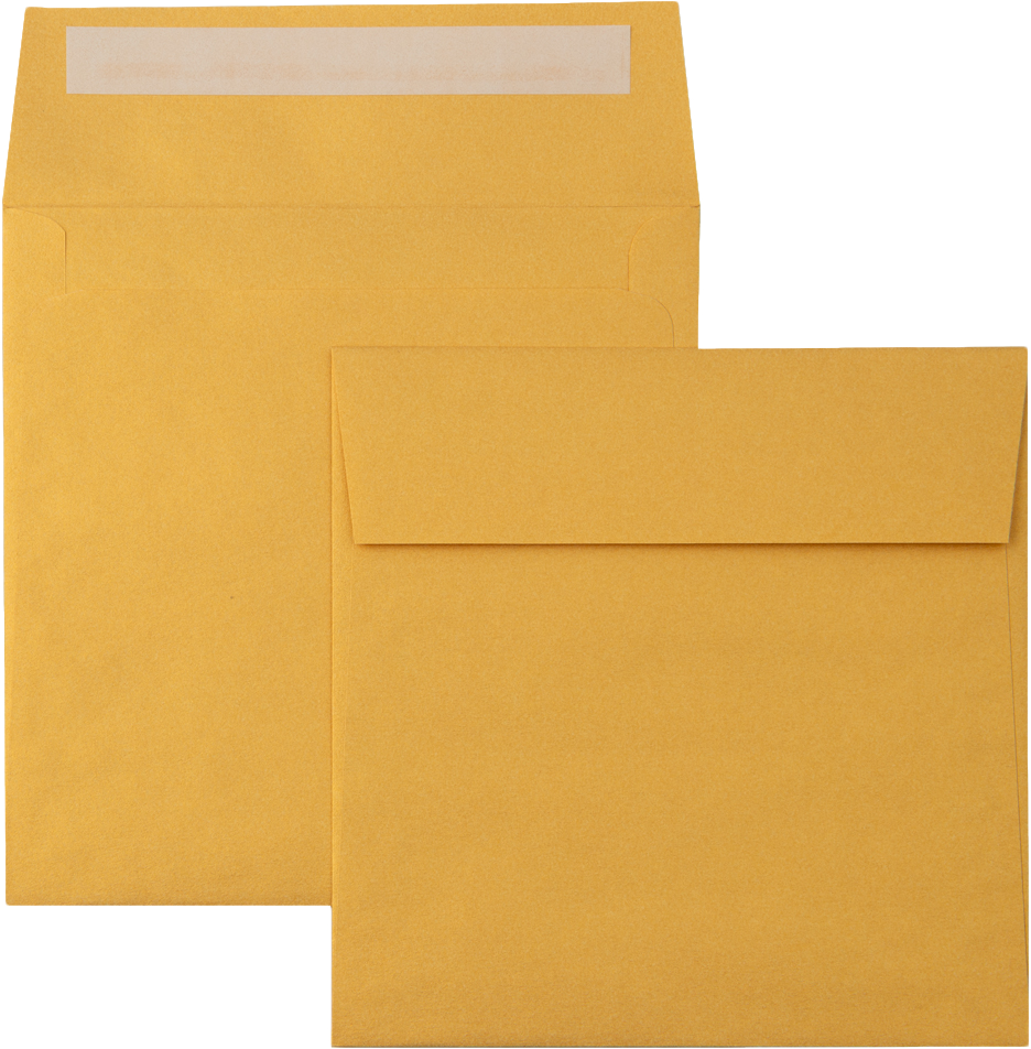 Gold Metallic 32lb 6 1/4 x 6 1/4 Square Envelopes with Peel & Seal