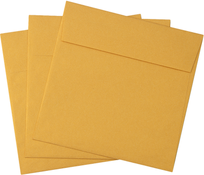 Gold Metallic 32lb 6 1/4 x 6 1/4 Square Envelopes with Peel & Seal