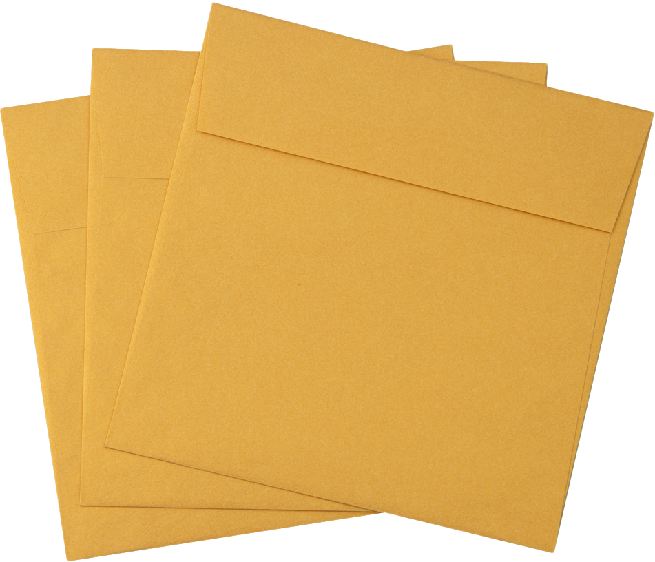 Gold Metallic 32lb 6 1/4 x 6 1/4 Square Envelopes with Peel & Seal
