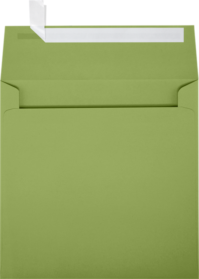 Olive Green 28lb 6 1/4 x 6 1/4 Square Envelopes with Peel & Seal