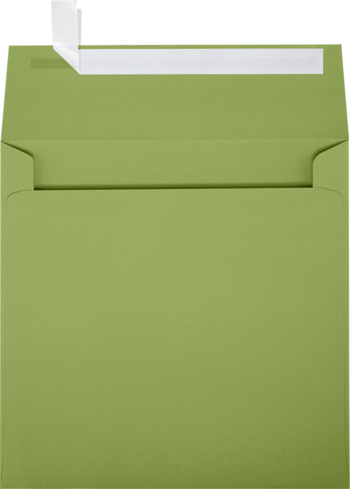 Olive Green 28lb 6 1/4 x 6 1/4 Square Envelopes with Peel & Seal