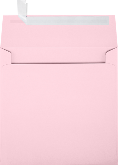 Baby Candy Pink 32lb 6 1/4 x 6 1/4 Square Envelopes with Peel & Seal