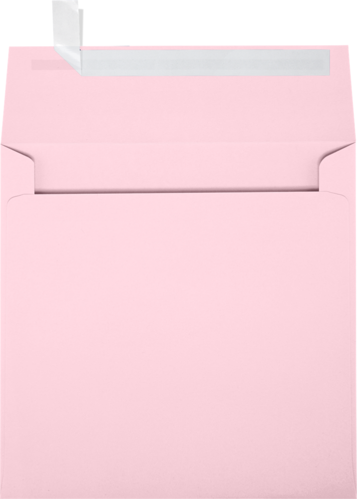 Baby Candy Pink 32lb 6 1/4 x 6 1/4 Square Envelopes with Peel & Seal
