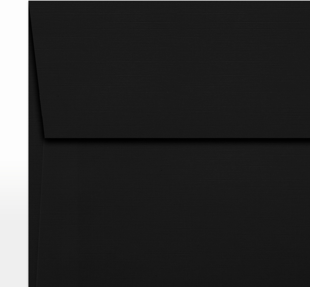 Black Linen 32lb 6 1/4 x 6 1/4 Square Envelopes with Peel & Seal