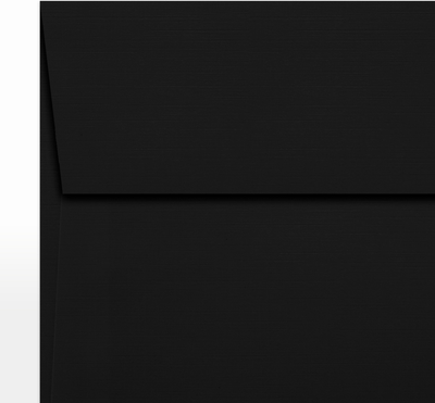 Black Linen 32lb 6 1/4 x 6 1/4 Square Envelopes with Peel & Seal