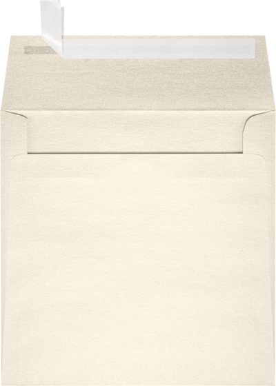 Champagne Ivory Metallic 32lb 6 1/4 x 6 1/4 Square Envelopes with Peel & Seal