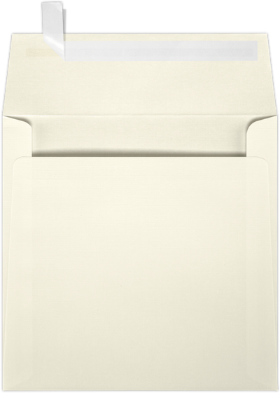 Natural Linen 32lb 6 1/4 x 6 1/4 Square Envelopes with Peel & Seal