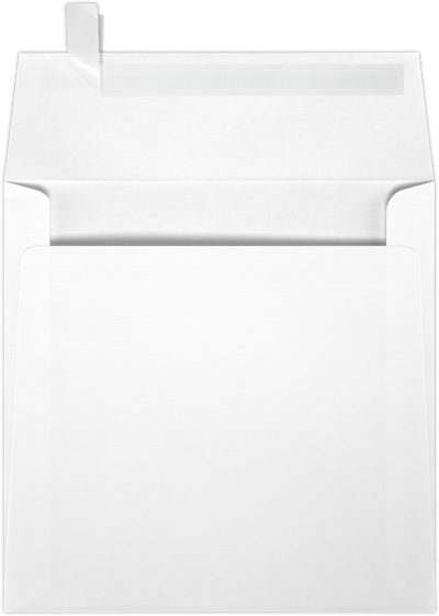 White Linen 32lb 6 1/4 x 6 1/4 Square Envelopes with Peel & Seal
