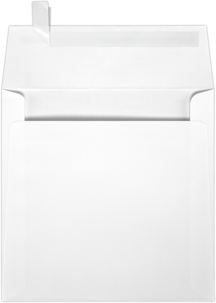 White Linen 32lb 6 1/4 x 6 1/4 Square Envelopes with Peel & Seal